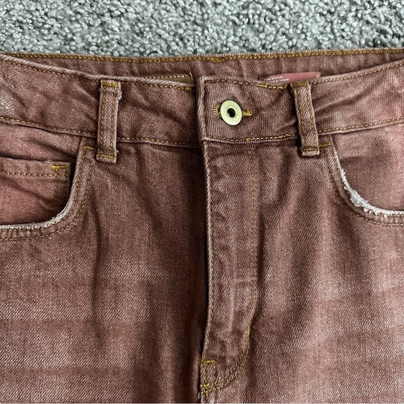 Pilcro The Vintage Straight Distressed Straight Fit Rust Red Womens 27 - Picture 7 of 15